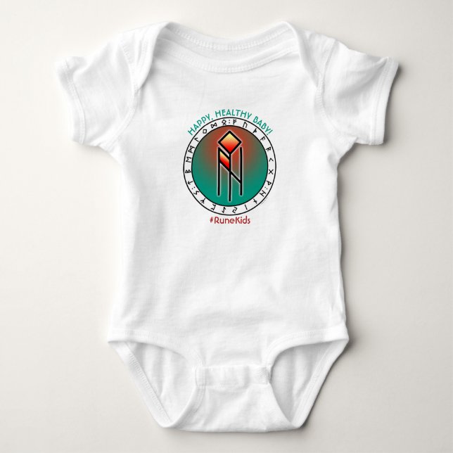 #RuneKids Glad, Hälsosam Bebis  T Shirt (Framsida)