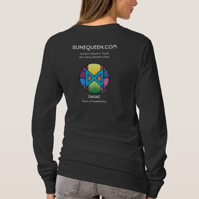 RuneQueen Dagaz - Awakening - long sleeve  T Shirt (Baksida)