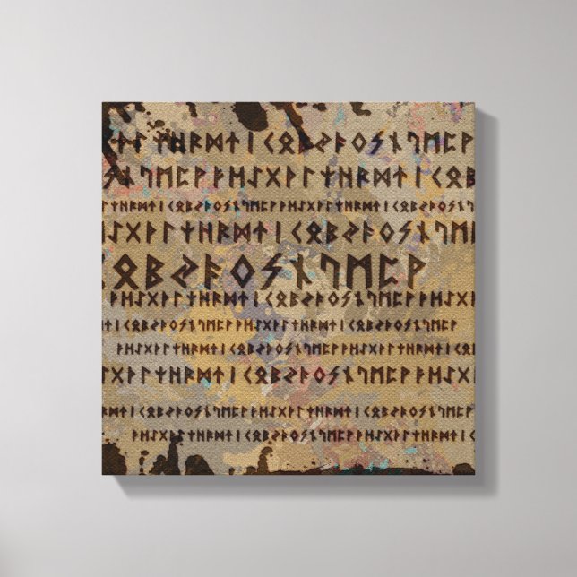 Runic alphabet-Elder Futhark Canvastryck (Framsida)