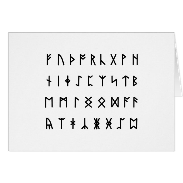 Runic Alphabet [Futhorc]-gratulationskort Hälsningskort (Framsidan Horizontal)