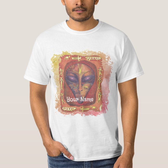 Runic Röd Alien T Shirt (Framsida)