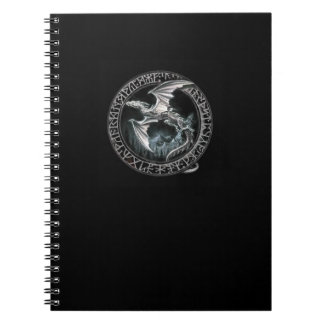 Runic silverdrakeanteckningsbok anteckningsbok med spiral
