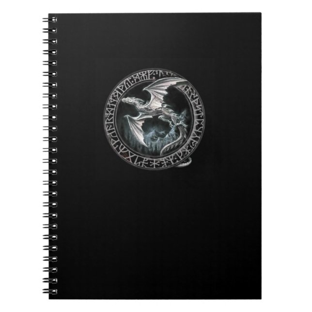 Runic silverdrakeanteckningsbok anteckningsbok med spiral (Framsidan)