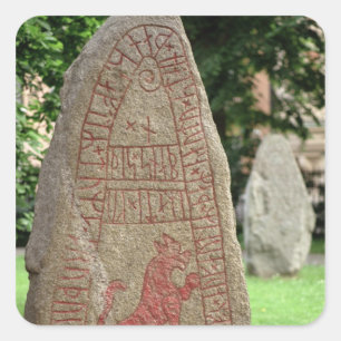 Runic sten fyrkantigt klistermärke
