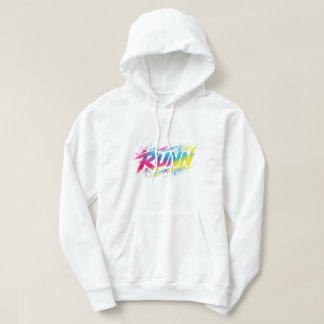 RUNN Neon Färgfläck Streetwear Grafisk Hoodie