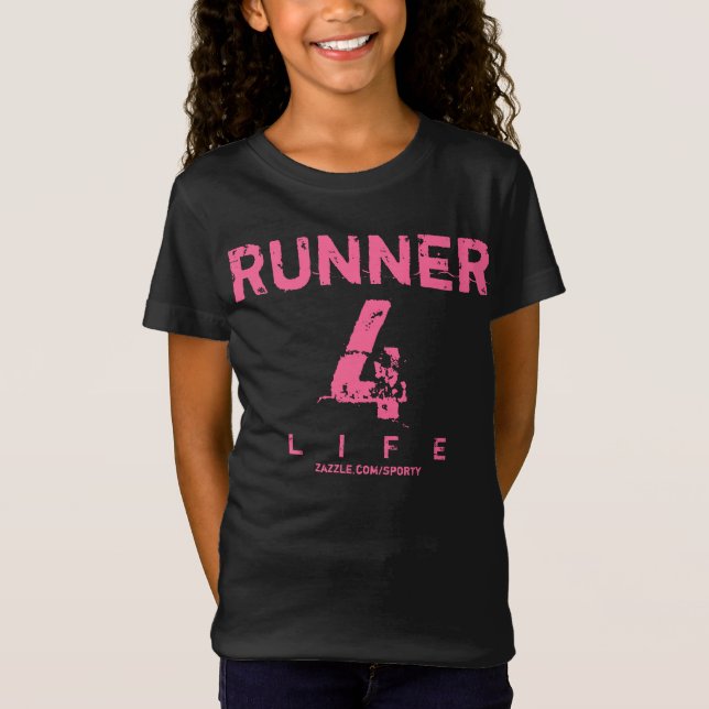 Runner 4 Life - Rosa T-shirt (Framsida)