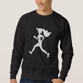 Runner Girl Cartoon Style Jogging for Girls Lång Ärmad Tröja