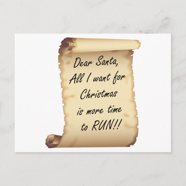 RunnerChick Kära Santa Helg Vykort (Framsida)