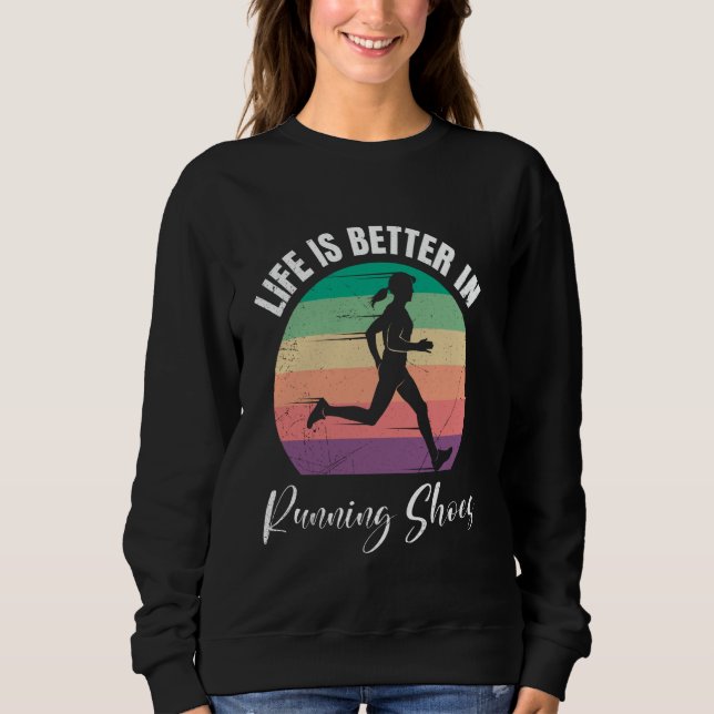 Runners LIFE IS BETTER IN RUNNING SHOES Funny Runn T Shirt (Framsida)