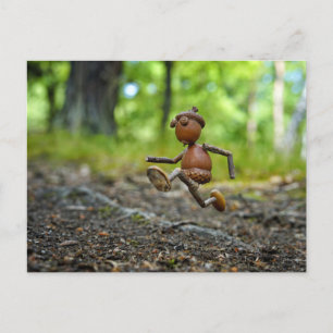 Running Acorn Elf - sport Vykort