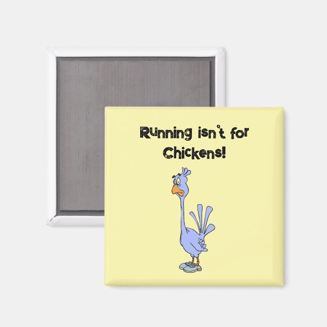 Running är inte för Chickens - Marathon Humor Magnet (Front/Back)