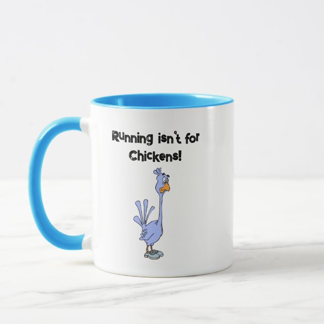 Running är inte för Chickens - Marathon Humor Mugg (Vänster)