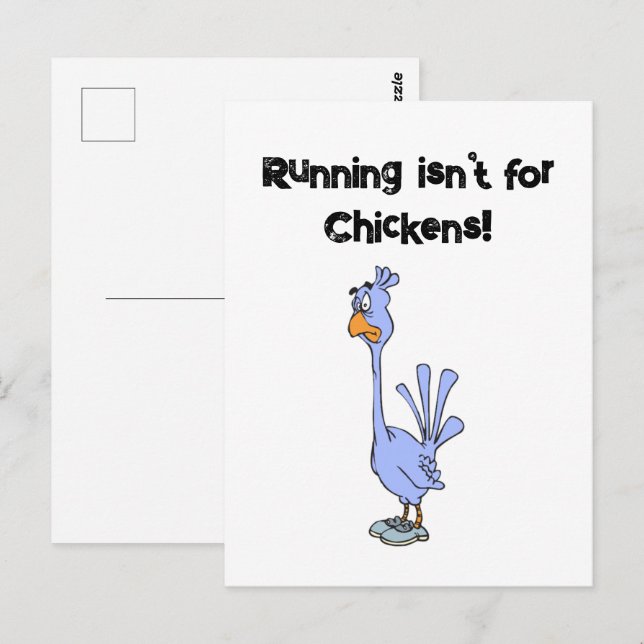 Running är inte för Chickens - Marathon Humor Vykort (Fram/baksida)