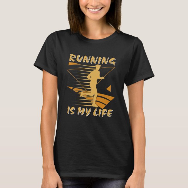 RUNNING ÄR MY LIFE Sport Running Fitness Manar Jog T Shirt (Framsida)