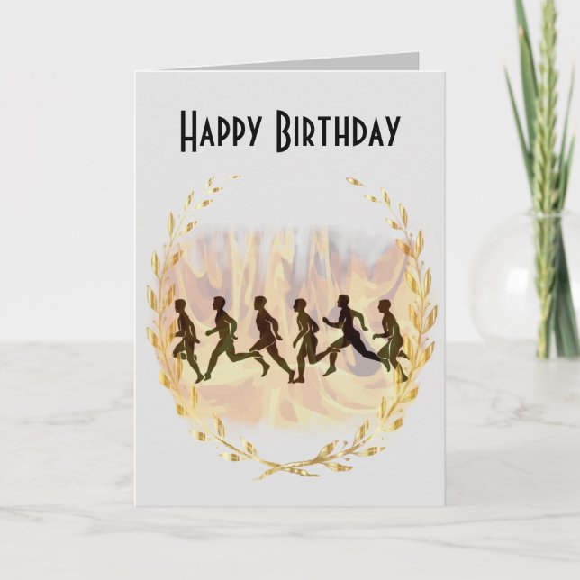 Running Birthday Kort (Framsida)