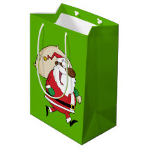 Running Black Santa Gift Bag