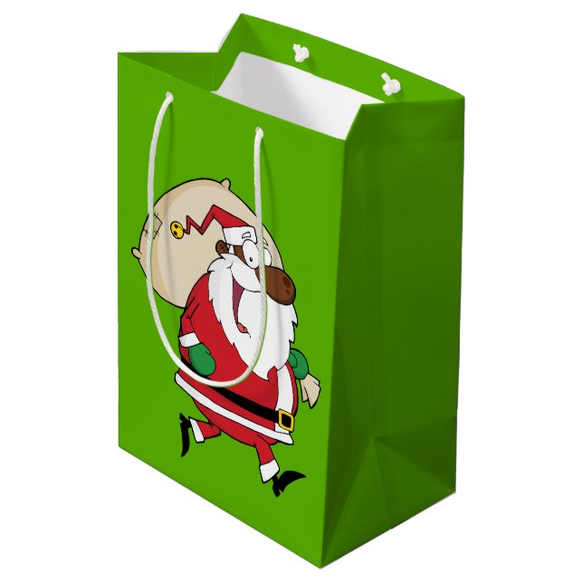Running Black Santa Gift Bag (Baksidan Vinklad)