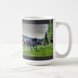 Running Black Thoroughborn Percheron Horse Photo 3 Kaffemugg