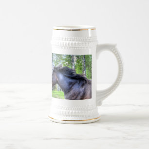 Running Black Thoroughborn Percheron Horse Photo Sejdel
