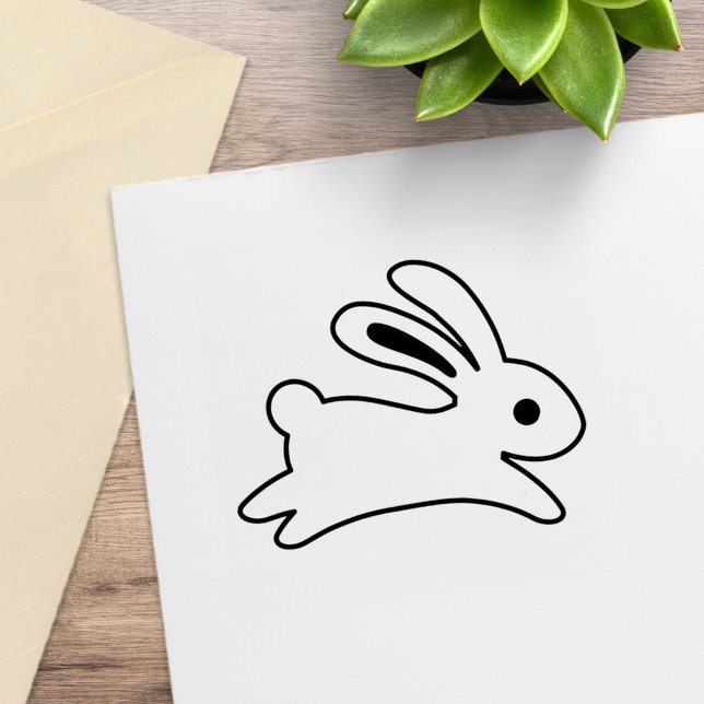 Running Bunny Rabbit Färg Me Stämpel (Skapare uppladdad)
