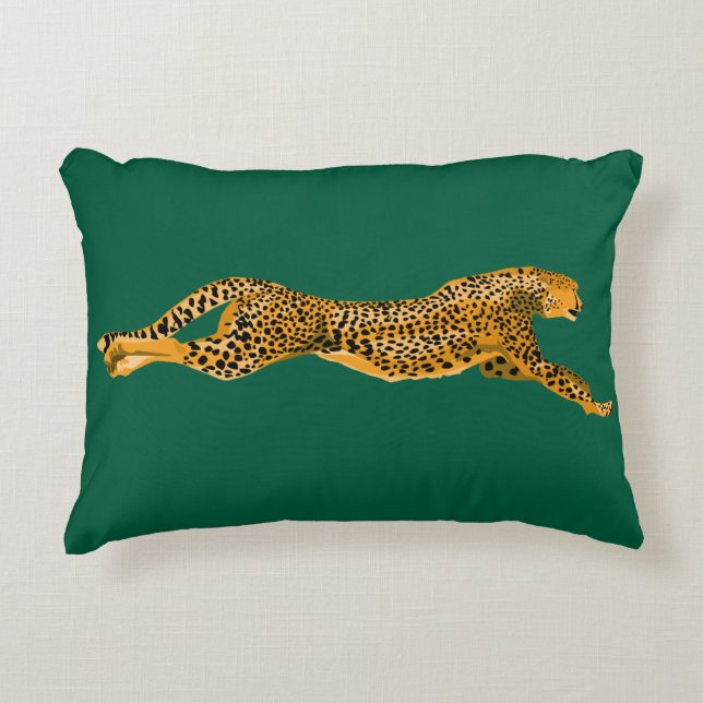 RUNNING CHEETAH THROW PILLOW PRYDNADSKUDDE (Framsidan)