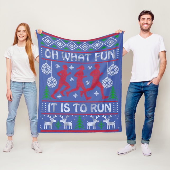 Running Christmas Gift Idea What Fun It Is To Run Fleecefilt (På plats)