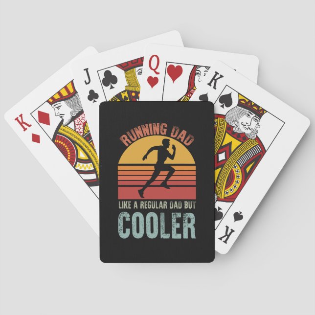 Running Dad Fathers Day Gift Marathon Runner Dad Casinokort (Baksidan)