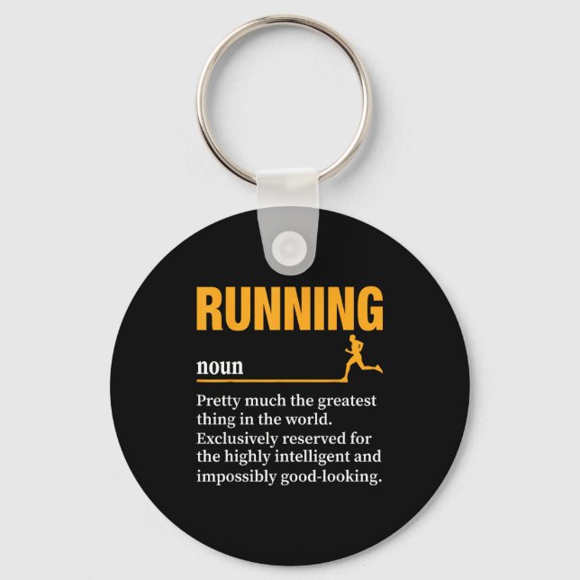 Running Definition Humor Marathon Funny Athlete Ru Nyckelring (Framsida)