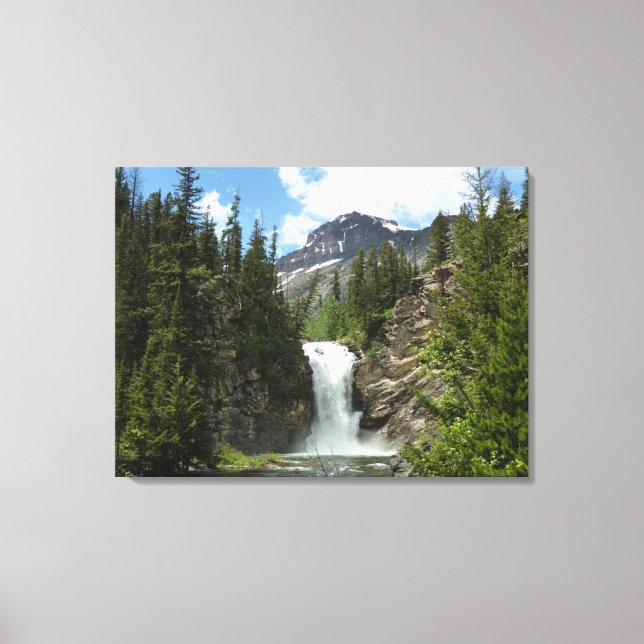 Running Eagle Falls i Glacier National Park Canvastryck (Framsida)