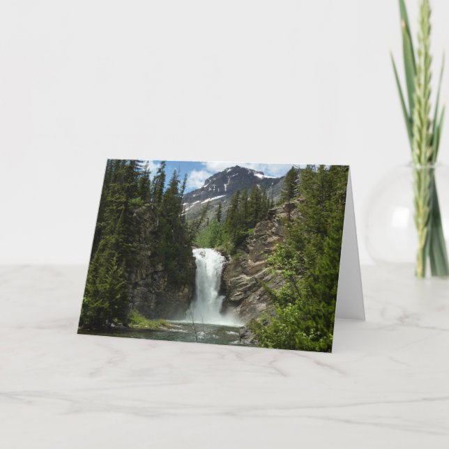 Running Eagle Falls i Glacier National Park Kort (Framsida)
