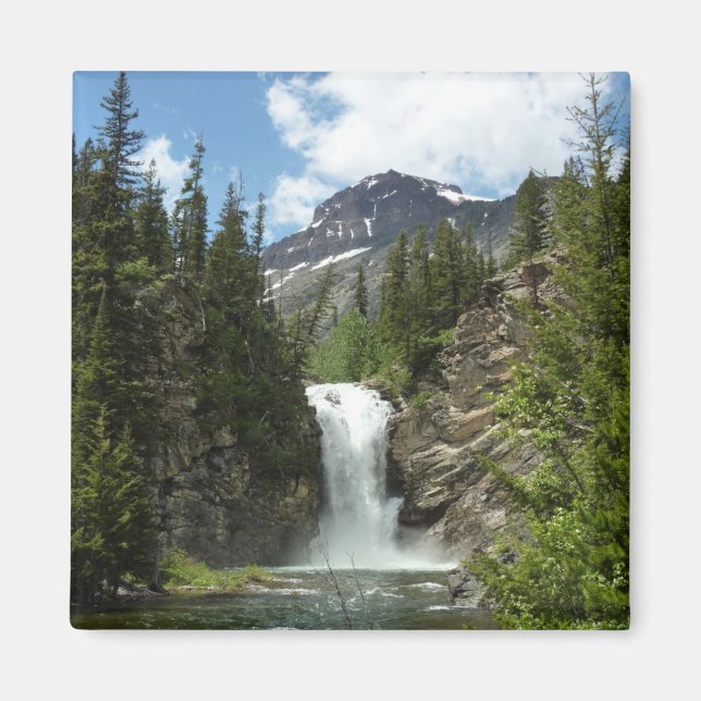 Running Eagle Falls i Glacier National Park Magnet (Framsidan)