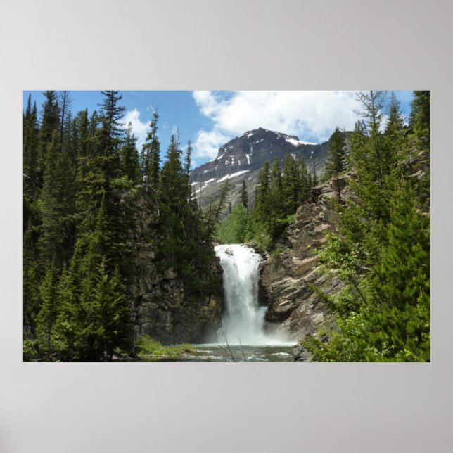 Running Eagle Falls i Glacier National Park Poster (Framsidan)