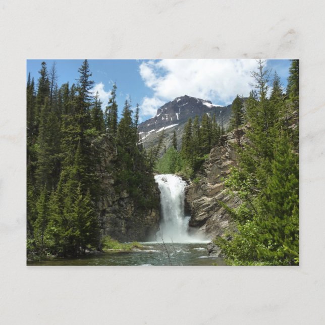 Running Eagle Falls i Glacier National Park Vykort (Framsida)