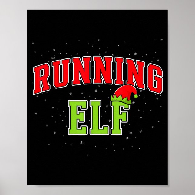 Running Elf Christmas Family Matching Group Xmas R Poster (Framsidan)