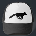 Running Fox Silhouette Keps<br><div class="desc">Black Fox Silhouette Hat</div>