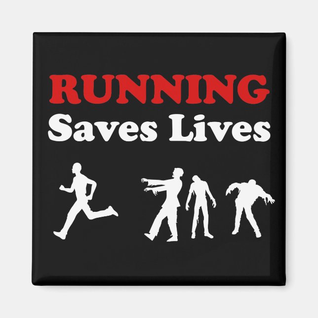 Running (från Zombies) Sparar Lives kvadratmagnet Magnet (Framsidan)