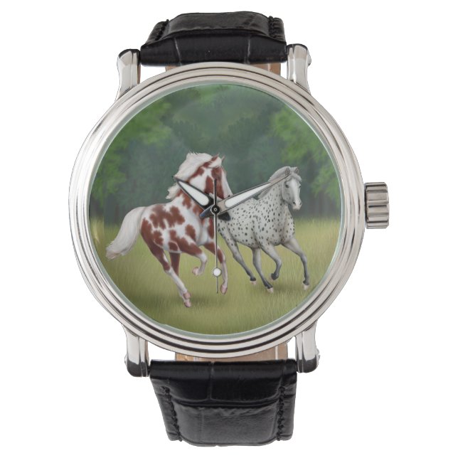 Running Free Western Horses Watch Watch Armbandsur (Framsida)