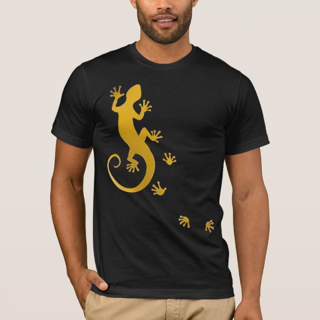 Running Gecko guld T Shirt (Framsida)