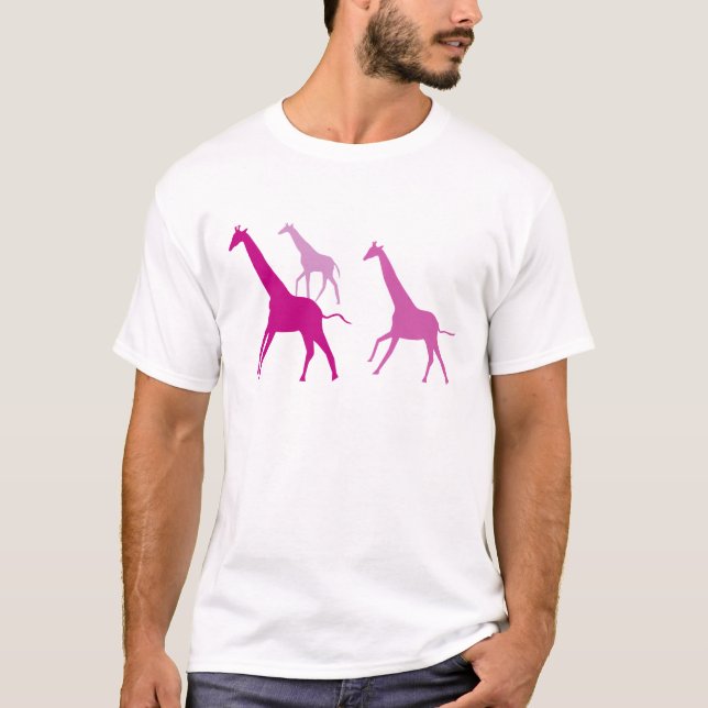 Running Giraffes (Lila) T Shirt (Framsida)