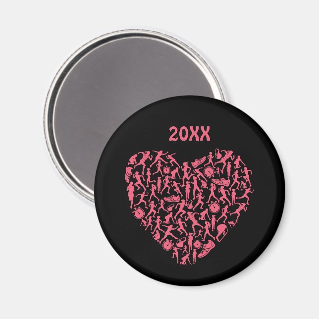 Running Heart - Women Springer Silhouettes Magnet (Front/Back)