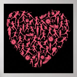 Running Heart - Women Springer Silhouettes Poster