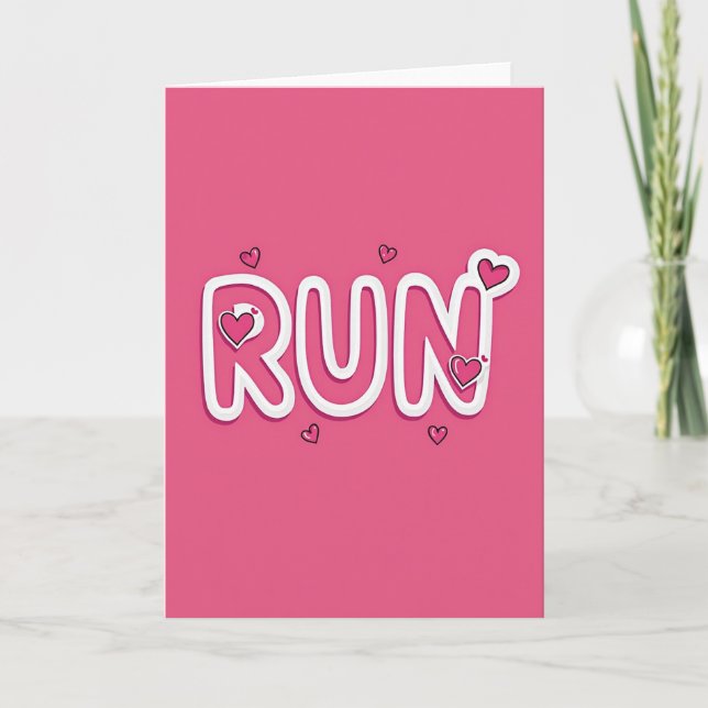 Running Hearts-kort Kort (Framsida)
