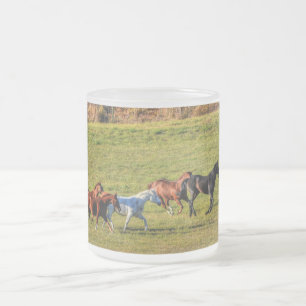 Running Herd of Ranch Horses Equine Photo 2 Frostad Glasmugg