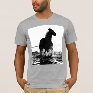 Running Horse Heather Grått Elegant Modern Pop Art T Shirt