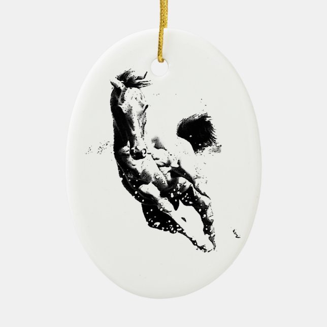 Running Horse Julgransprydnad Keramik (Framsidan)