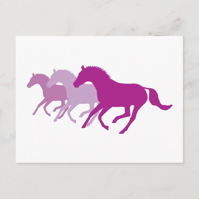 Running Horse (Lila) Vykort (Framsida)