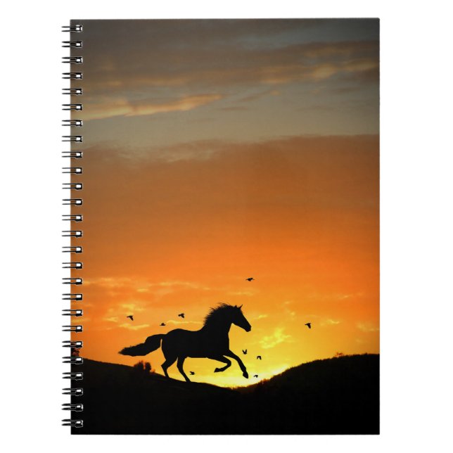 Running Horse Notebook Anteckningsbok (Framsidan)