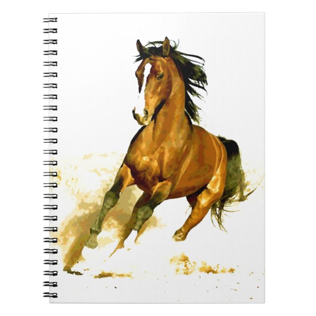 Running Horse Notebook Anteckningsbok Med Spiral (Framsidan)