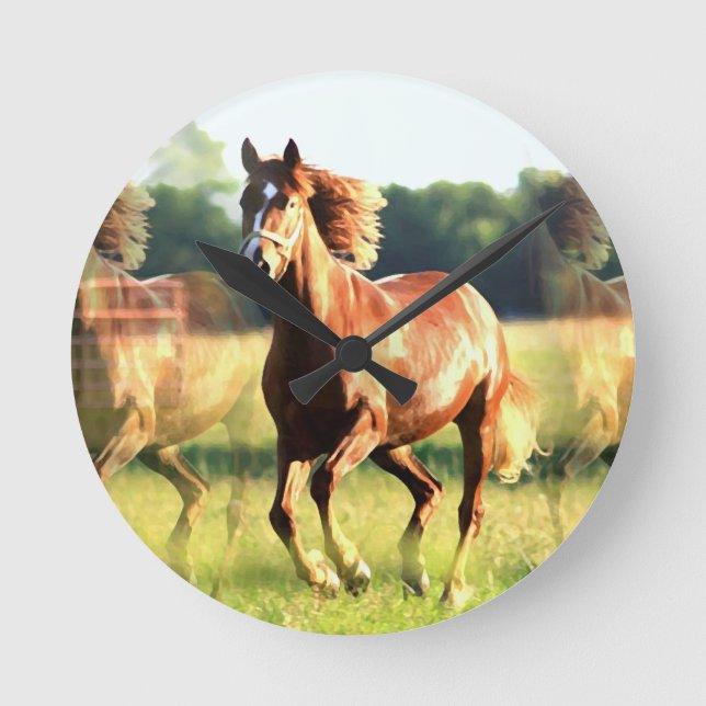 Running Horse Rund Klocka (Framsida)