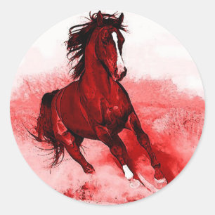 Running Horse Runt Klistermärke